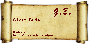 Girst Buda névjegykártya